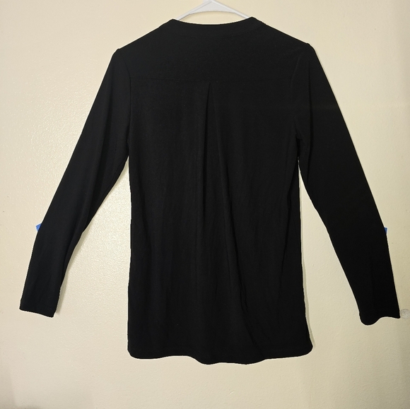 Susan Graver Gold and Black Long Sleeve Tee - Picture 3 of 3